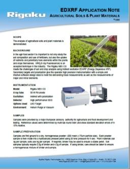 XRF1385: Agricultural Soils & Plant Materials