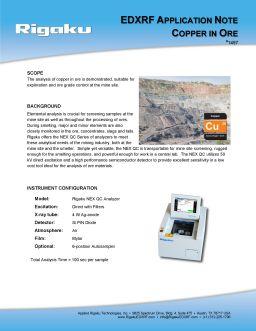  Analysis of copper in ore