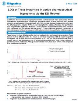 AppNote XRD1114: LOQ of trace impurities in active pharmaceutical ingredients via the DD Method