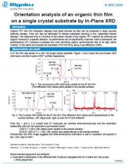 AppNote XRD2009: Orientation analysis of an organic thin film on a single crystal substrate by In-Plane XRD
