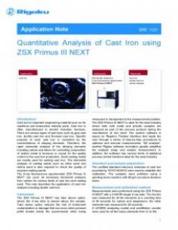 AppNote XRF1121: Quantitative Analysis of Cast Iron using ZSX Primus III NEXT
