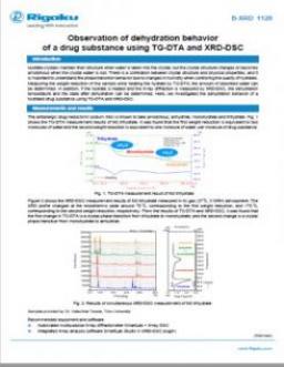 AppNote XRD1128: Observation of dehydration behavior of a drug substance using TG-DTA and XRD-DSC