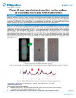 AppNote B-XRD1137: Phase ID analysis of micro-impurities on the surface of a tablet by micro-area XRD measurement