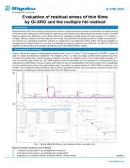 AppNote B-XRD3005: Evaluation of residual stress of thin films by GI-XRD and the multiple hkl method