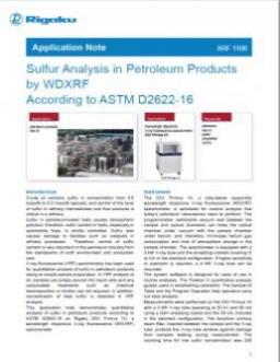 Sulfur Analysis in Petroleum Products by WDXRF  According to ASTM D2622-16 